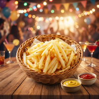 Frites de patate douce frites à faible teneur en gras, 7x7mm, surgelées, en vrac, collation saine pour les fêtes, fabriquées en Chine