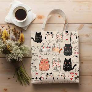 Sac fourre-tout en toile de coton biologique écologique, logo personnalisé imprimé, recyclable, réutilisable, sac à bandoulière pour les courses, cadeau idéal - Product Image 4