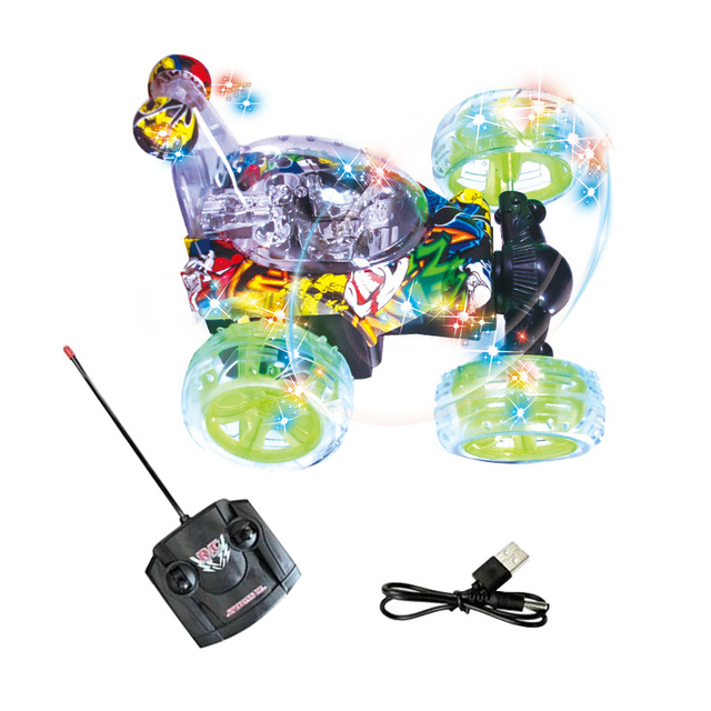 Traditional Classic 4 Channels Remote Control Stunt Car 360 Degrees Spinning Child Collection Toys