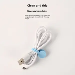 Organisateur de câbles magnétique créatif pour écouteurs et casque de téléphone portable avec organisateur de câbles en silicone pour câbles de données - Product Image 4