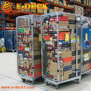 अनुकूलन भंडारण धातु स्टील पोर्टेबल सुरक्षित धातु लॉक करने योग्य भंडारण पिंजरे ट्रॉली - Product Image 5