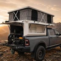 Tente de toit escamotable en aluminium pour camionnette avec espace debout complet et toile souple pour le overlanding
