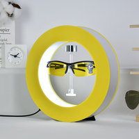 Expositor Magnético Flotante de Acrílico para Gafas en Forma Redonda Blanca, Soporte Levitante y Giratorio para Lentes de Sol y Publicidad