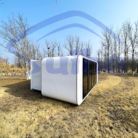 Cabane de glamping portable en forme de pomme, maison préfabriquée avec salle de bain