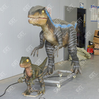 Dinosaure animatronique, petit Velociraptor bébé électrique pour exposition de dinosaures, costumes de dinosaures personnalisés, dinosaures