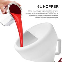 Pistolet pulvérisateur de peinture à air comprimé avec godet en plastique blanc de 6 L (1,45 gallon)