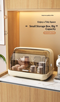 Boîte de rangement multifonctionnelle et durable en plastique PP pour biberons avec couvercle transparent rabattable, plateau de drainage et support de séchage