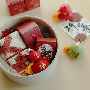 Chinese Gourd "Fu Lu" Scented <b>Candle</b> - Traditional Feng Shui Decor for Good Luck & Blessings Popular National Style - Product Image 2