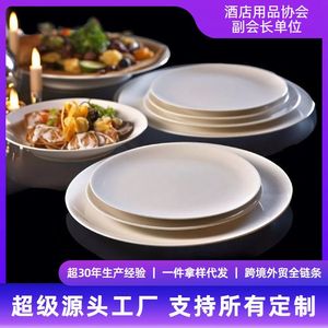 YAYU Ceramic Pure White Round Plate <b>Set</b> For Hotels And Homes Western Food <b>Serving</b> <b>Dishes</b> - Product Image 5