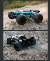 Huvelon Voiture RC Monster Truck 4x4 Brushless à l'échelle 1/16, Télécommandée 2.4GHz RTR, Qualité Hobby