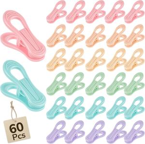 18pcs/bag <b>Plastic</b> Clothes Clips 7.0cm Colored Heavy Duty Clothes Pegs Powerful Spring Not Rusty for Clothes Drying Eco-Friendly - Product Image 1