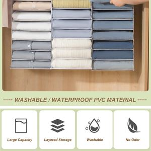 ถุงเก็บของแขวนตู้เสื้อผ้า 12 ชั้น ทำจากผ้า PVC สำหรับเสื้อผ้าและกางเกงยีนส์ ดีไซน์พับเก็บได้และใช้งานได้จริง - Product Image 4