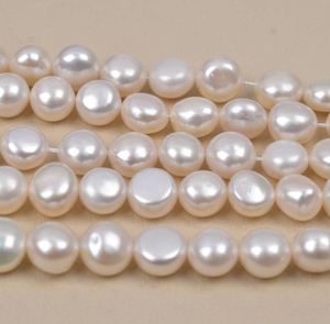 Perles en vrac de culture d'eau douce naturelles, forme bouton, 6-9 mm, haute brillance, légèrement imparfaites, pour la fabrication de bijoux - Product Image 2