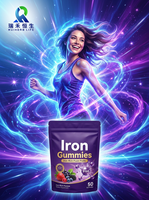 Gummies de Fer Premium 18mg Ferrous Fumarate Iron Plus 90mg Vitamine C Saveur Baies Naturelles Certifié Halal Complément Alimentaire Marque RH