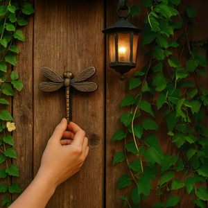 Aldaba de puerta de libélula de latón antiguo 6 \ "de ancho X 4,5 \" largo Vintage decoración del hogar accesorio único decorativo puerta delantera jardín - Product Image 5