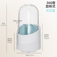 Boîte de rangement en plastique anti-poussière avec couvercle ombre à paupières et porte-stylo pinceau à sourcils pour l'organisation du maquillage