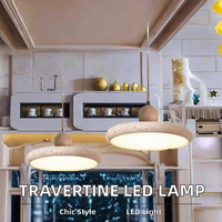 Petit luminaire suspendu en pierre LED SIMIG, suspension en travertin, lampe suspendue pour îlot de cuisine, lustres, luminaires suspendus