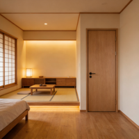Porte intérieure en bois massif de style minimaliste moderne pour la décoration de la chambre et de l'espace de vie à domicile