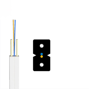 Cable de bajada plano FTTH de doble serie para interior/exterior, 1 o 2 núcleos, monomodo, con cubierta de PVC ecológica y refuerzo de alambre de acero FRP de alta resistencia. - Product Image 5