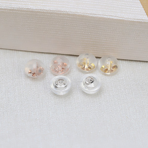 Boucles d'oreilles romantiques en argent S925, clous d'oreilles, capuchons d'oreilles avec zircon et perle, durables, en titane, antidérapants, en silicone, 1561 - Product Image 2