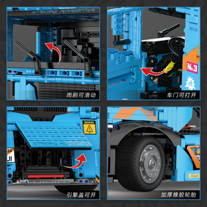 Camion télécommandé en blocs de construction - 3655 pièces, contrôle double APP et RC, programmable, portes et capot ouvrables - Product Image 5