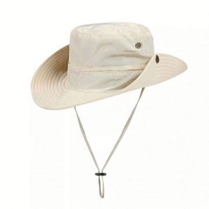 Chapeau de safari unisexe pour l'extérieur, protection UV estivale, pêche, voyage, cyclisme avec cordon de serrage - Product Image 2