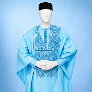 ADI Bogolan Casual Loose L Textiles Dress สีทึบเอวสูงผ้าลินินระบายอากาศได้ดีสบายปักลายรุ่น 11 - Product Image 3