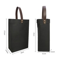 Bolsas de Regalo para Vino de Papel Kraft con Asa de Cuero, Bolsa de Transporte para Botellas Grandes, Negra, Marrón, Gris, Reutilizable, Logotipo Personalizado, Venta al Por Mayor