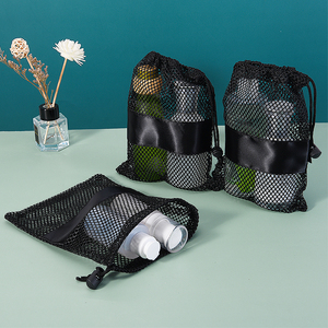 Đa chức năng màu đen Lưới rỗng dây kéo lưu trữ túi lặn Polyester dây kéo Ba Lô Túi - Product Image 3