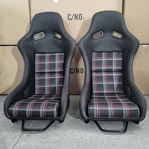 Carbon Fiber Racing Bucket <b>Seats</b> with Pepita Confetti Waterproof & Custom Color for Volkswagen <b>Golf</b> R/R32/R36/B6/Scirocco R - Product Image 4