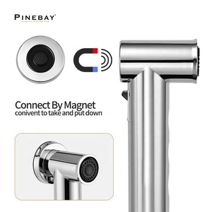 PINEBAY новая модель ванной комнаты Регулируемый набор для ванной комнаты туалета Shattaf настенный АБС насадка для душа хромированный ручной распылитель для биде - Product Image 4