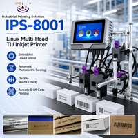Impresora TIJ en Línea IPS-8001 de 7 Pulgadas, Impresora de Inyección de Tinta Térmica de 8 Cabezales con Sistema Linux para Codificación en Líneas de Producción de Gran Ancho