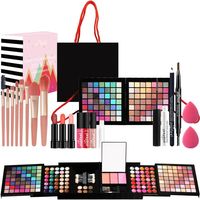 Kotak Hadiah Natal Set Rias Wajah untuk Liburan POPFEEL 177 Warna Eyeshadow Kit Rias Profesional untuk Pemula
