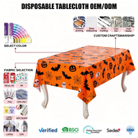 Nappe jetable personnalisée pour Halloween, motif citrouille, fantôme et chauve-souris orange, pour fêtes costumées d'enfants et soirées cinéma effrayantes