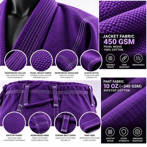 Kimono de Jiu-Jitsu Brasileño de Alto Rendimiento |   Tejido Perla de 450/550 GSM |   Algodón Premium |   Logotipo Personalizado |   Equipo y Academia - Product Image 6