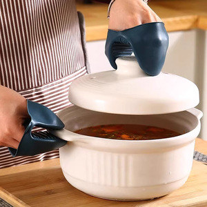 Juego de tres piezas para cocina: pinzas de silicona anti-quemaduras para tazones, soportes para cucharas y pinzas para ollas, multifuncional, de acero inoxidable. - Product Image 4