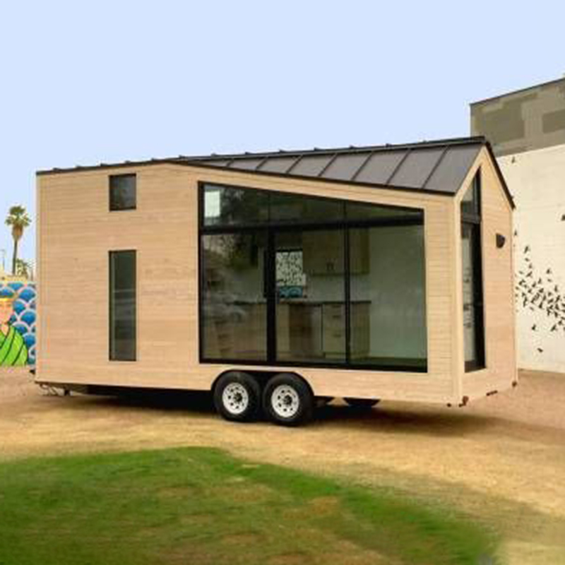 Micro remolque con ruedas para el hogar, casa de troncos móvil moderna de lujo de 20 pies, casa prefabricada con ruedas