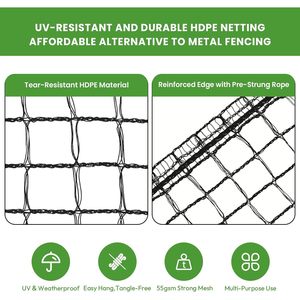 CHFAPH Deer Fence 4ftx50ft PVC Mesh Garden <b>Netting</b> Pre-Strung Reinforced Edge For Vegetable Beds And Landscaping - Product Image 6