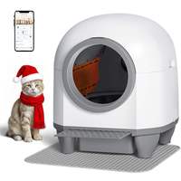 Bac à litière intelligent autonettoyant pour chat, contrôle via application Tuya, double capteur de sécurité anti-pincement, grande capacité 80L pour maison multi-chats