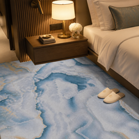 Tapis d'hôtel de luxe, design personnalisé 3D, tapis imprimé en nylon pour chambre d'hôtel 5 étoiles