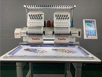 YunFu happy japon machine à coudre et à broder 2 têtes 12 15 aiguilles machine à broder chapeau bon marché