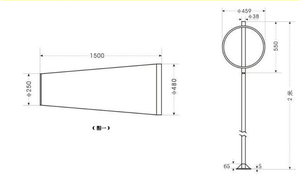 Girouette multifonctionnelle coupe-vent cône manche à vent résistant à la <span class=keywords><strong>pluie</strong></span> nylon fluorescent bande réfléchissante support en acier inoxydable - Product Image 4