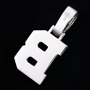 Colgante de letra inicial estilo Hip Hop con moissanita VVS color D, pasa la prueba del diamante, para hombre y mujer, joyería con dije de letra B - Product Image 3