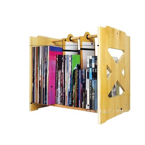 Wooden Record Rack <b>Desktop</b> Vinyl Storage Display Stand Book Magazine <b>Shelf</b> Classification Organizer Handmade Multipurpose - Product Image 5