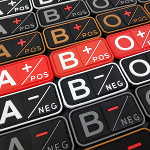 Pegatinas negativas Parche de tipo de sangre positiva para Groupe sanguin Medic Parche de insignias de goma de PVC para ropa - Product Image 5