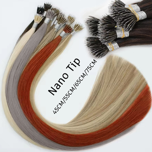 100 hebras Nano anillos Micro enlaces extensiones de cabello humano Rubio Natural Micro Bead Loop Pre Bonded Remy cabello liso europeo - Product Image 2