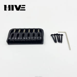 กีตาร์ไฟฟ้า 6 สายพร้อมสะพานสายรูปตัวยูแบบพับได้และแผ่นสายบางอยู่ด้านล่าง อุปกรณ์เสริม สี<span class=keywords><strong>ทอง</strong></span> สีเงิน สีดำ - Product Image 4