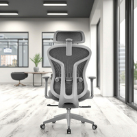 Chaise de bureau ergonomique confortable et réglable en tissu maillé à dossier haut moderne pour bâtiment de bureaux, vente en gros