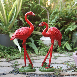 Escultura de Fibra de Vidrio de Flamenco, Animales Simulados, Resistente al Agua, Decoración de Jardín para Exteriores, Paisajismo de Patio - Product Image 5