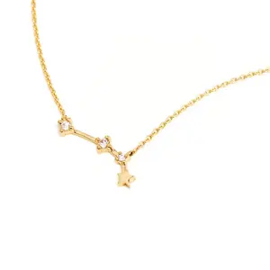 Milskye design unico gioielli personalizzati 925 in argento sterling 14k placcato oro notte stellata collana costellazione zodiacale